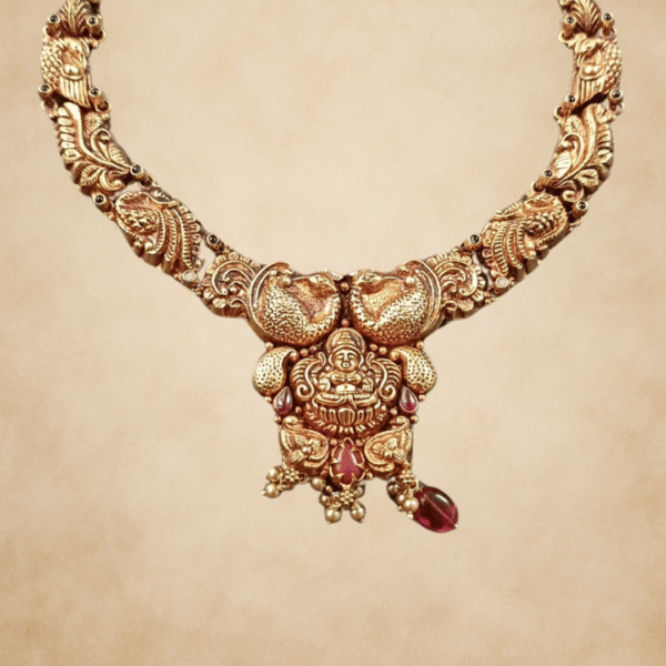 Lakshmi Twin Peacock Temple Necklace
