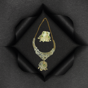 Green Crystal Floral Necklace Set