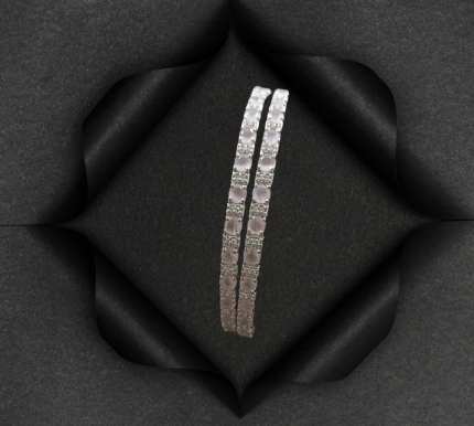 CrystalGleam Silver Bangles
